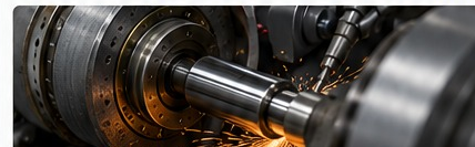 Precision centerless grinding operation with sparks