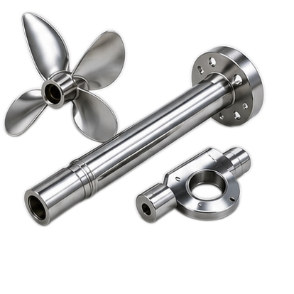 Hard chrome plated propeller shaft and marine components